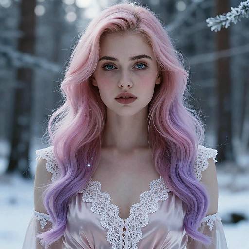 Elegant Foxie Girl in Frosted Forest