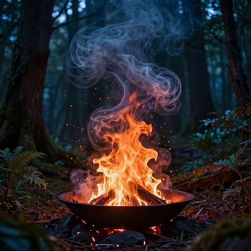 Mystical Fire Pit in Enchanted Forest