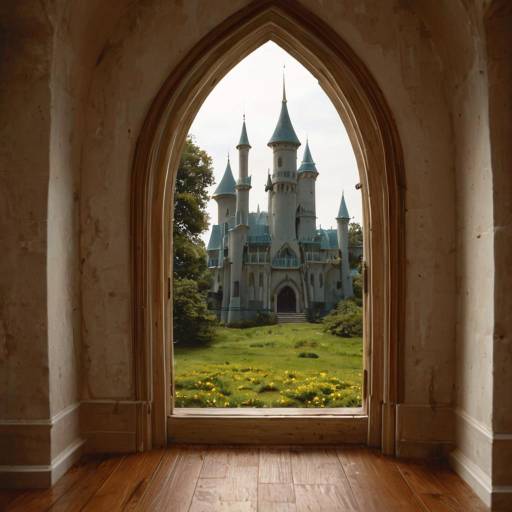 Whimsical Castle Tower in a Meadow