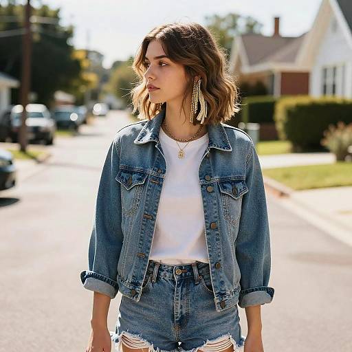 Casual Side Fringe Denim Style