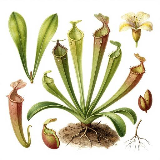 Vintage Scientific Carnivorous Plant Illustration
