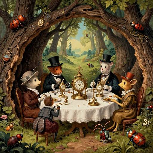 Whimsical Victorian Gathering in Tree