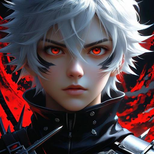 Silver-Haired Assassin in Anime Style