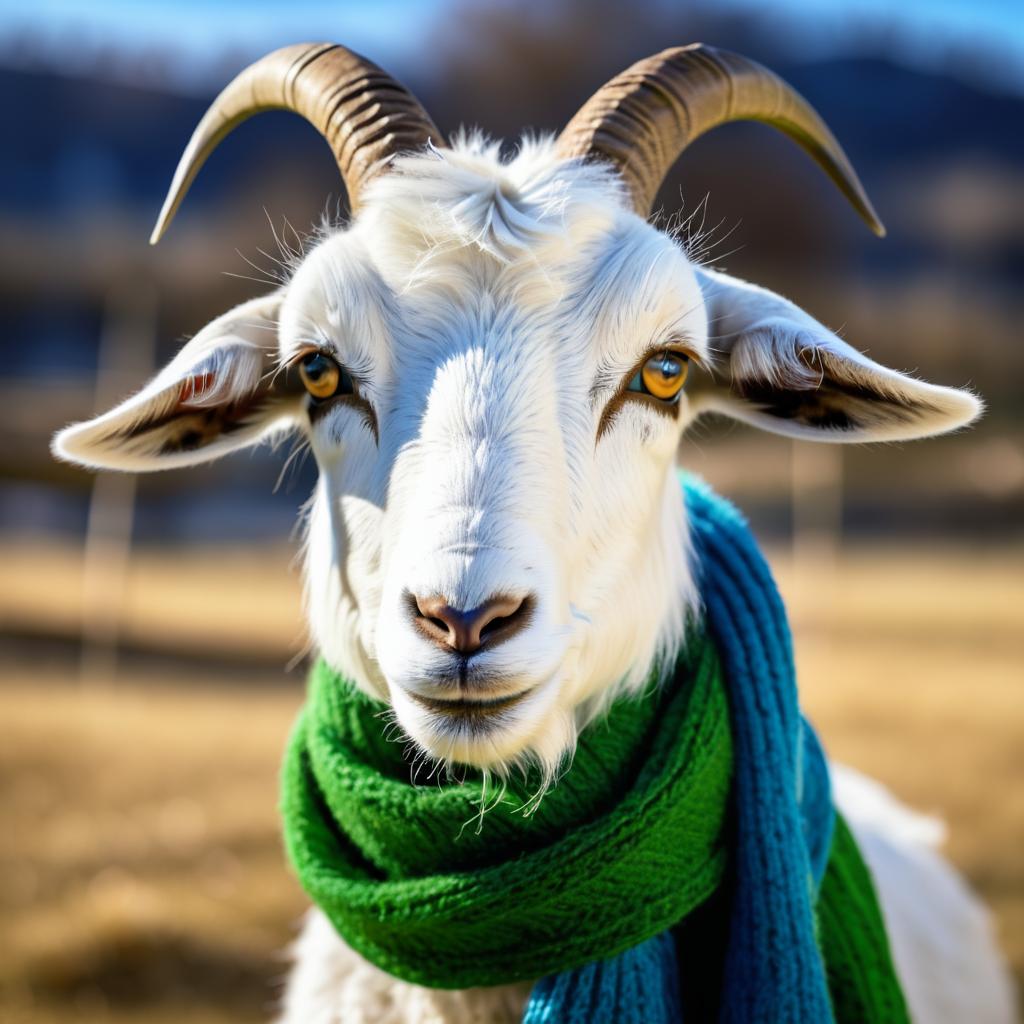 UHD Macro Photo of a Stylish Goat