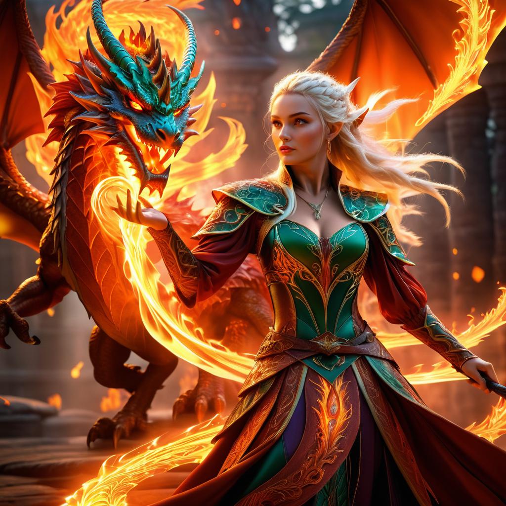 Elf vs Dragon: A Fire-Fueled Fantasy