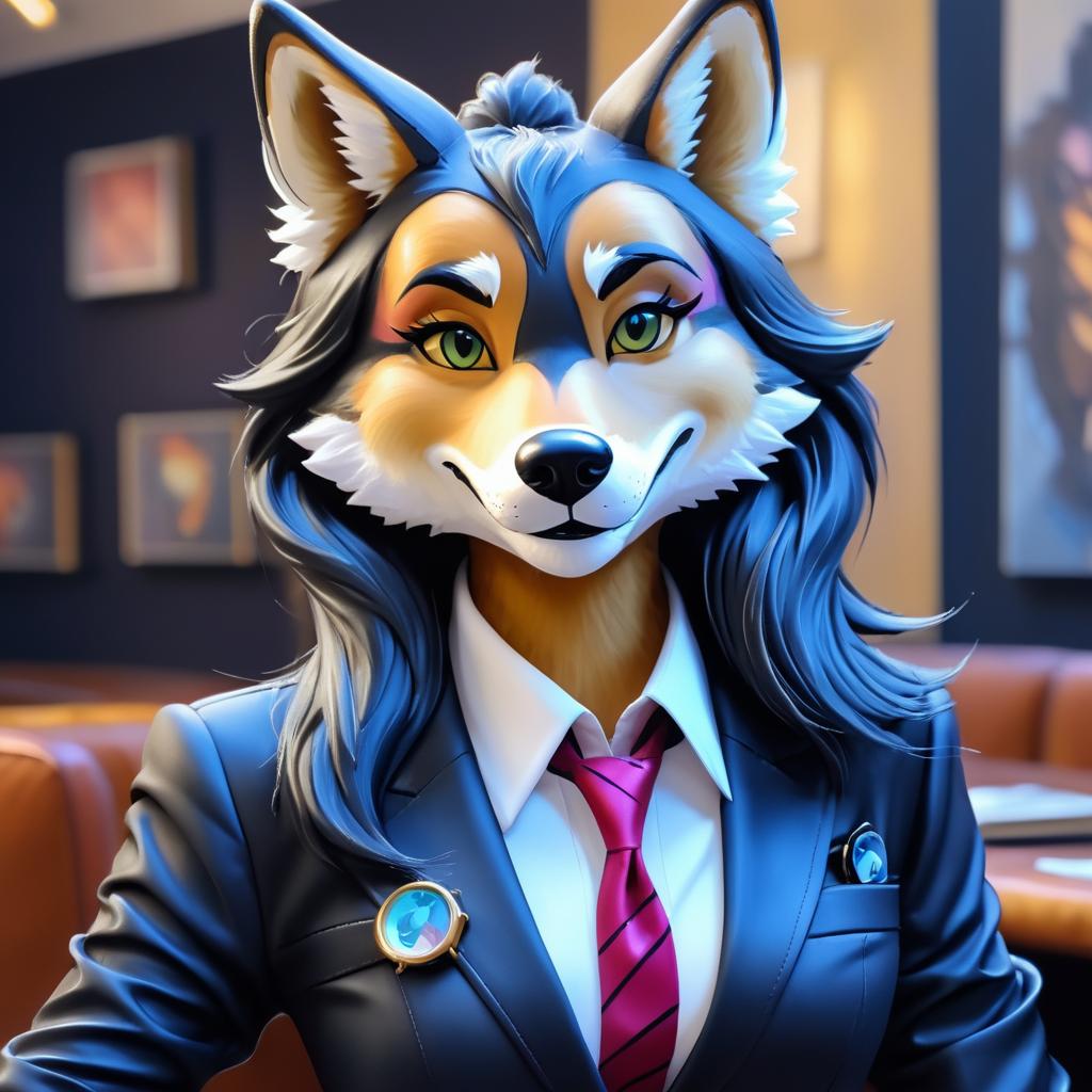 Captivating Disney-Style Female Wolf Fursona