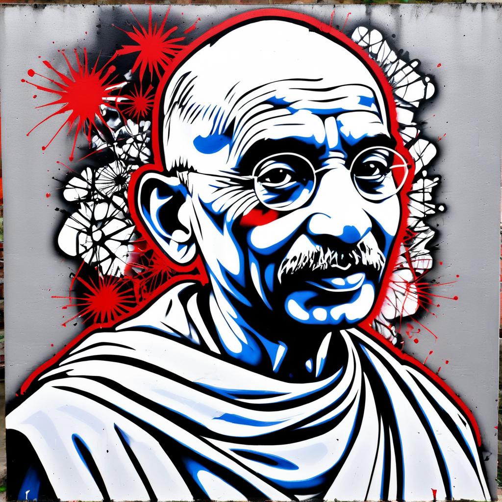 Monochrome Graffiti Art of Gandhi