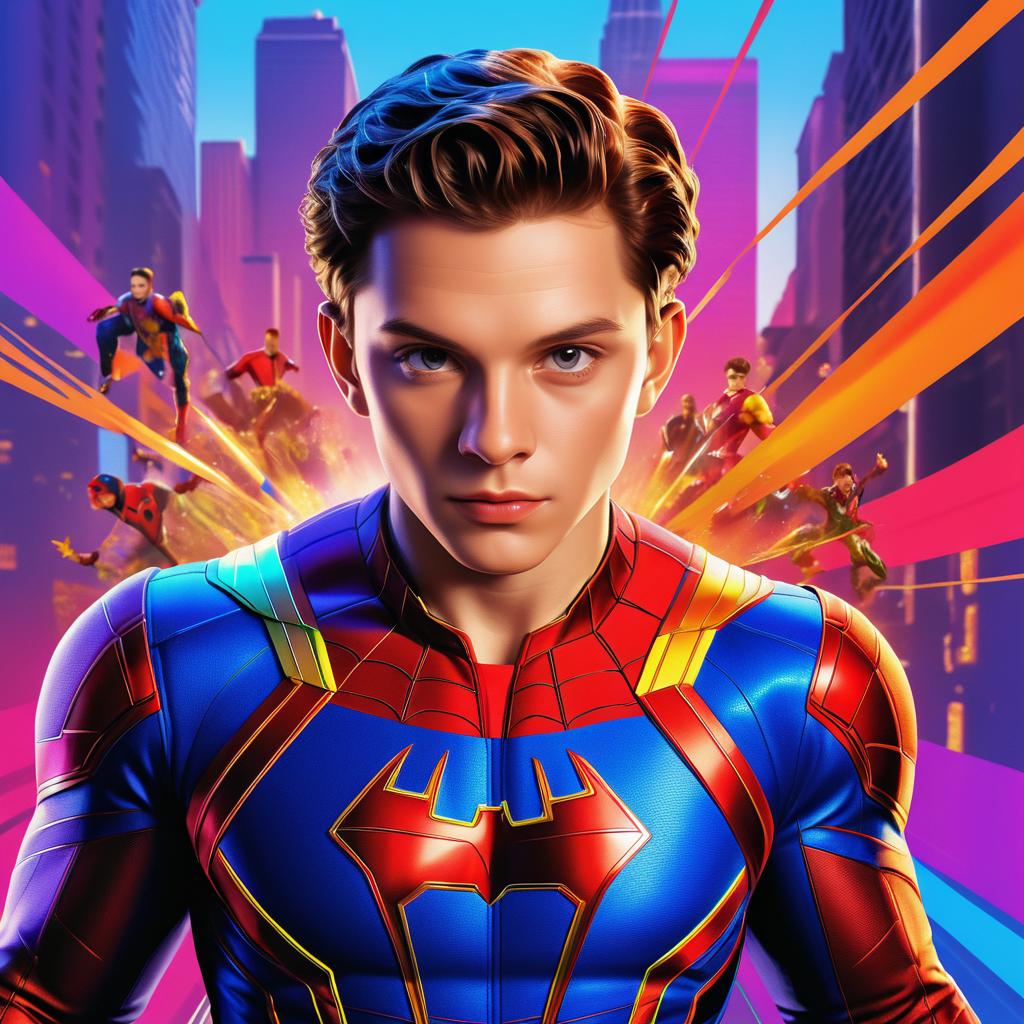 Tom Holland: Colorful Superhero Art