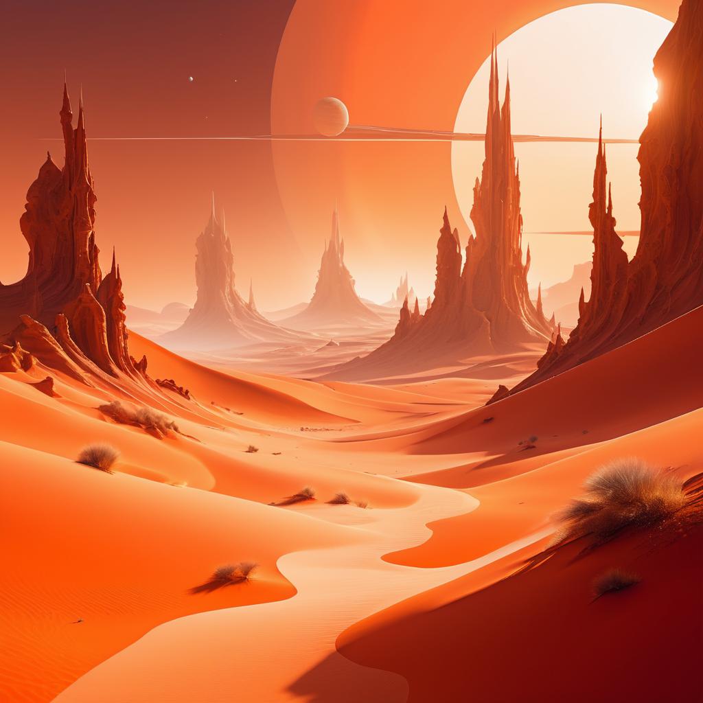 Surreal Alien Desert Landscape Art