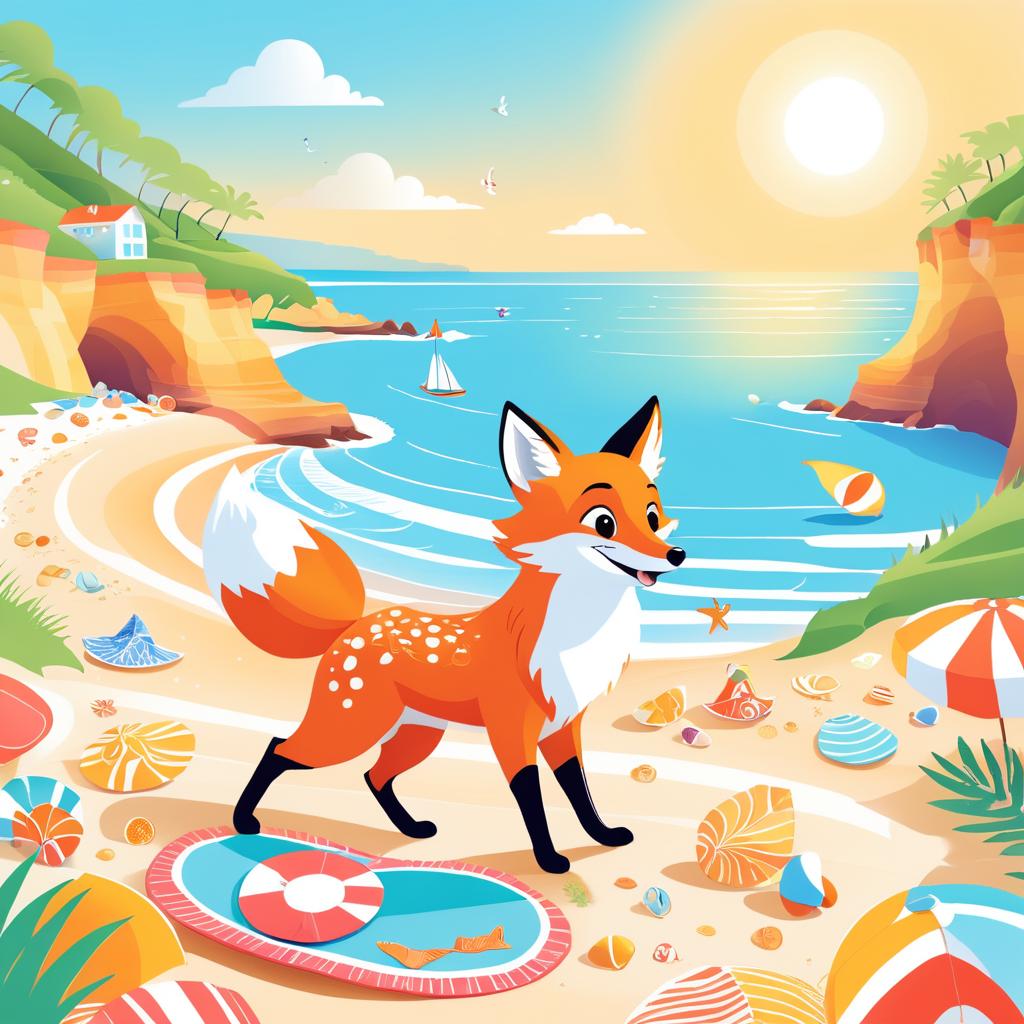 Mischievous Fox's Beach Adventure