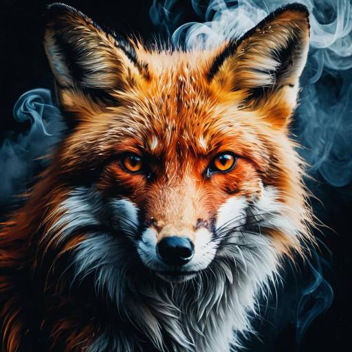 Abstract Fox Face Formed from Smoke Abstract Fox Face Formed from Smoke