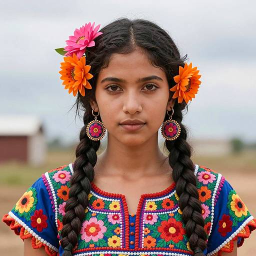 Vibrant Portrait of Young Woman