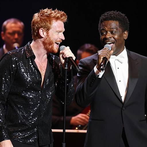 Two Male Singers Performing on Stage