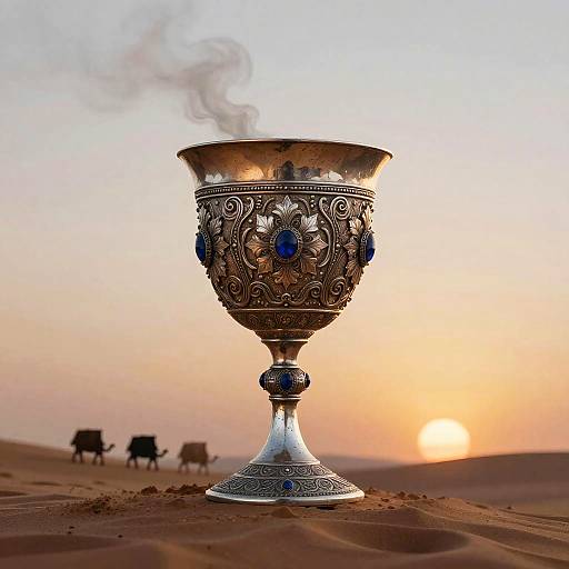 Ancient Persian Silver Goblet Illustration