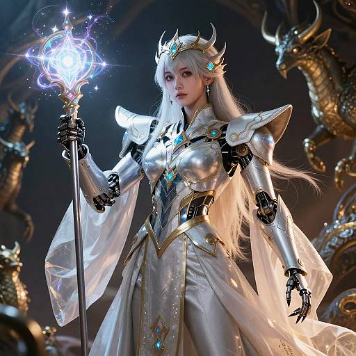 Enchanting Boy Magician in Mecha Armor