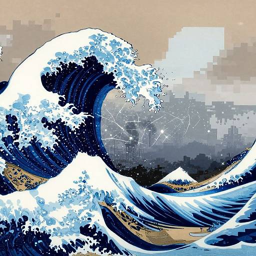 Digital Celestial Wave Landscape