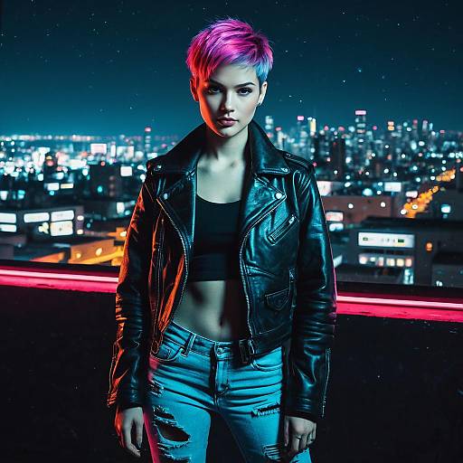 Cyberpunk Rebel: Neon Glow Aesthetic