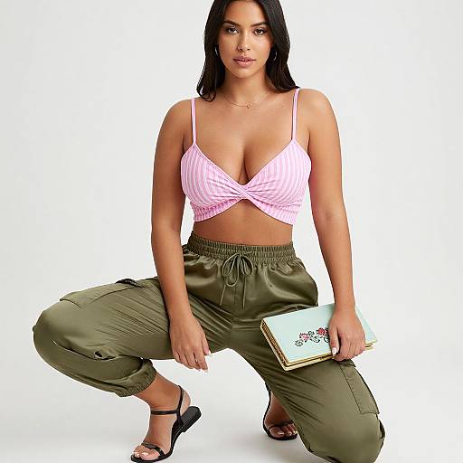 Casual Chic Woman with Floral Clutch