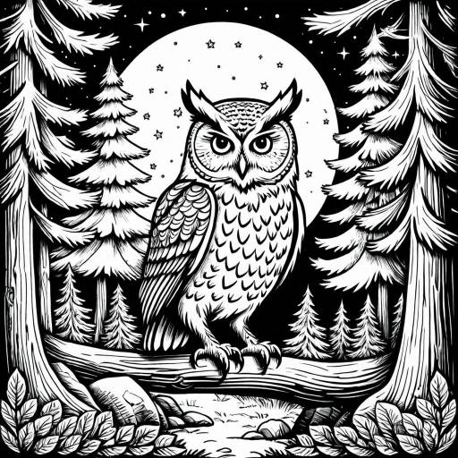 Playful Owl Coloring Page for Kids