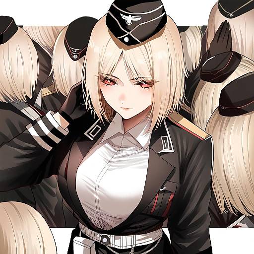 Illustration of Mp40 (girls' frontline), girls' frontline in the style of Hoshi san 3