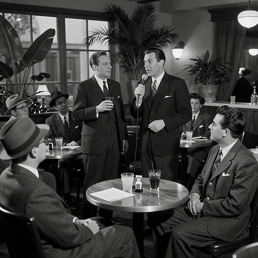 Black-and-White 1940s Jazz Club Singers