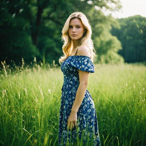 Blonde Beauty in Sunlit Meadow