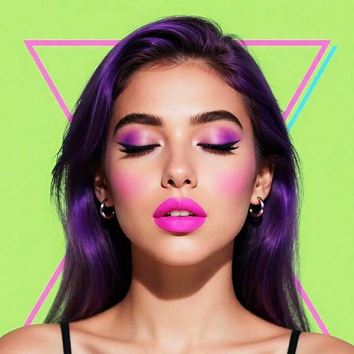 Vibrant Cyber Pop-Art Portrait