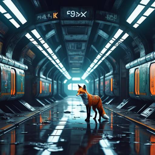 Cybernetic Fox in Abandoned Subway Station Cybernetic Fox in Abandoned Subway Station