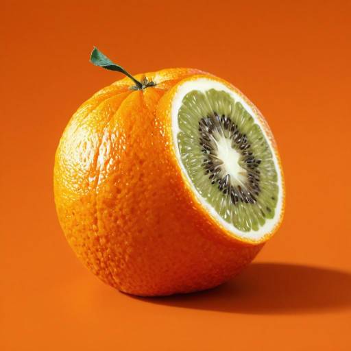 Mysterious Kiwi with Vivid Orange Background Mysterious Kiwi with Vivid Orange Background