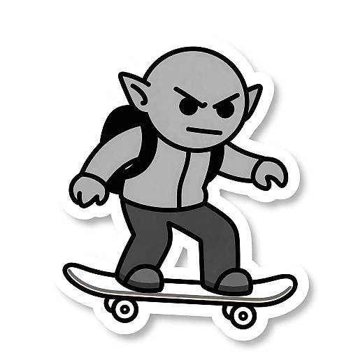 Goblin Snowboarding Die-Cut Sticker