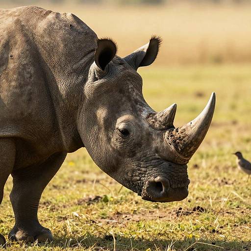 Close-Up Side Profile of Rhinoceros