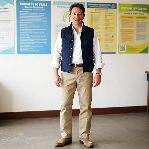 Classic Western Man in Bright Waiting Area