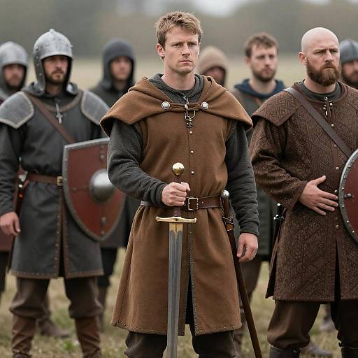 Medieval Men in Armor and Clothing