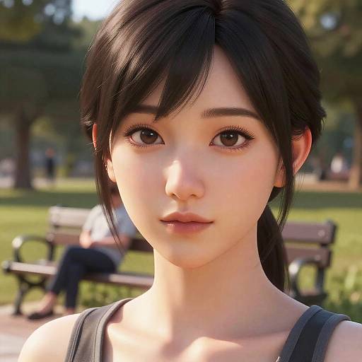 Photorealistic Portrait of Woman Outdoors