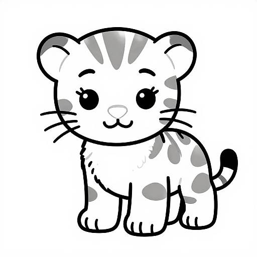 Cute Baby Jaguar Coloring Page