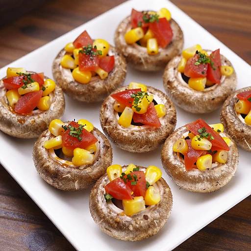 Colorful Stuffed Mushroom Caps