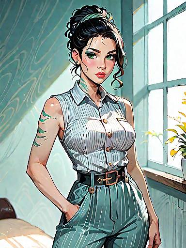 Elegant Woman in Tailored Jumpsuit