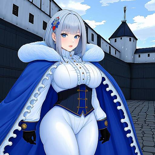 Illustration of Akershus fortress (oshiro project), oshiro project:re in the style of Nonamejd