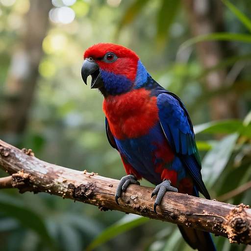Vivid Parrot in Tropical Rainforest