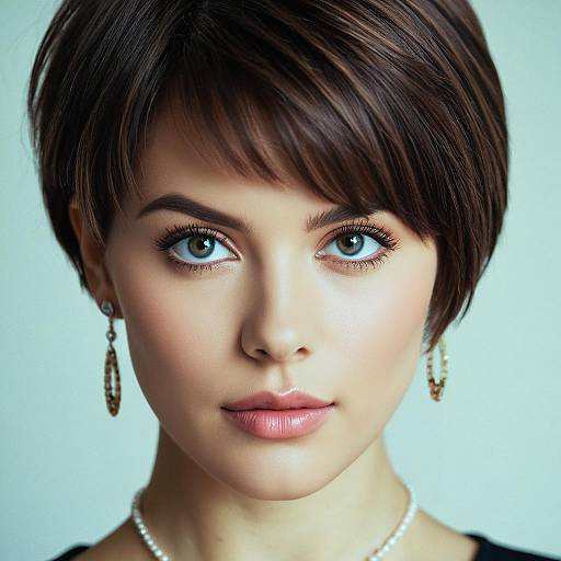 Portrait of Woman with Short Hair and Heterochromia