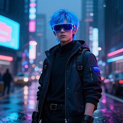 Futuristic Cyberpunk Hacker Portrait