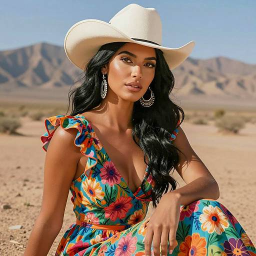 Colorful Desert Portrait of a Woman