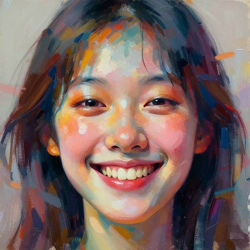 Surreal Portrait with Exaggerated Smile