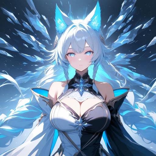 Regal Anime Woman in Mystical Setting