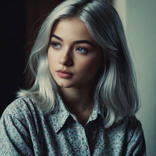Thoughtful Teen Girl with Silver Hair