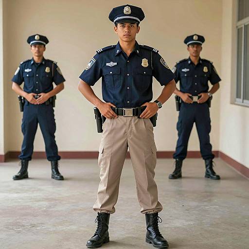 Young Male Police Officer in Uniform