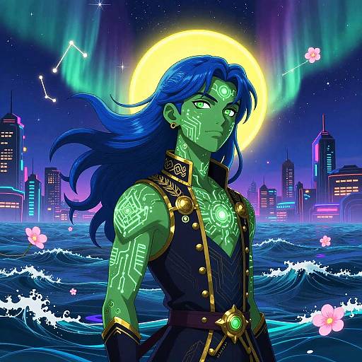 Surreal Neon Futuristic Portrait of Novan