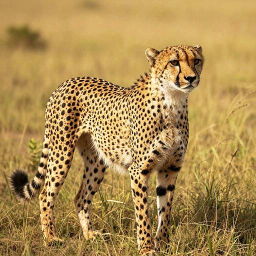Sleek Spotted Cheetah in Grassland