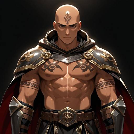 Heroic Stout Man with Armor and Tattoos Heroic Stout Man with Armor and Tattoos