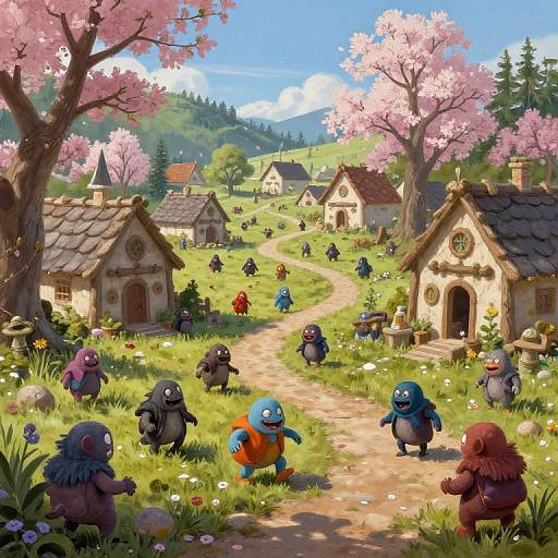 Cybernetic Goblin Village in Spring